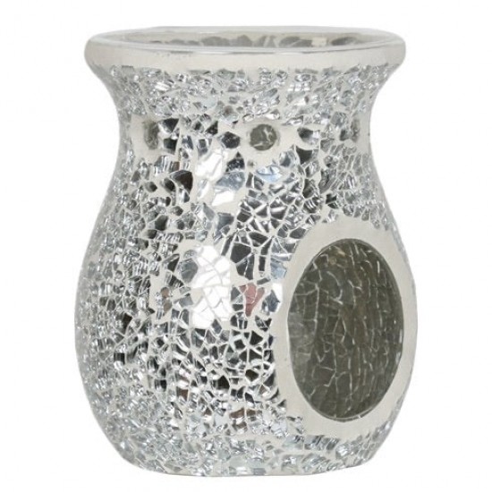 Silver Crackle Mosaic Wax Burner 